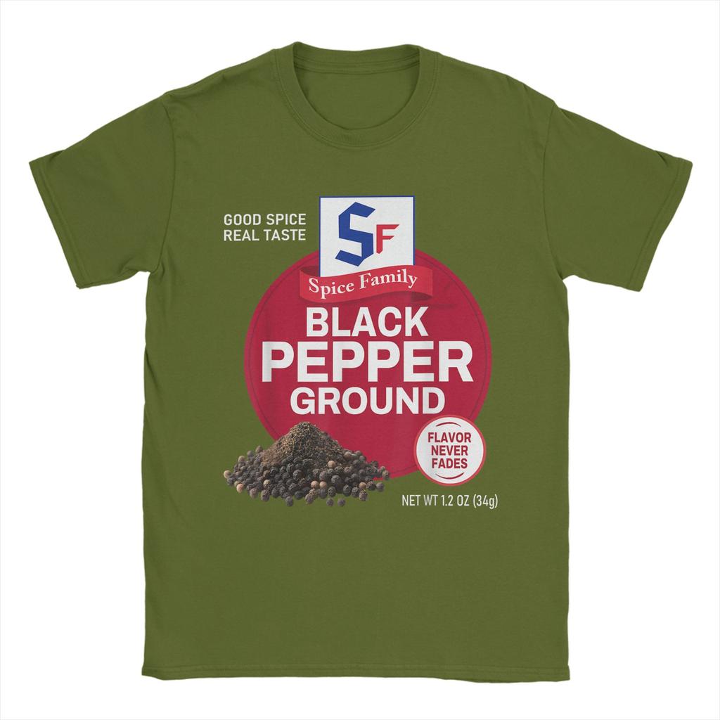 Black Pepper Ground Spice Group Family Matching Halloween T-Shirt Summer T-Shirts Man Oversize Top Tees Short Sleeves Tops