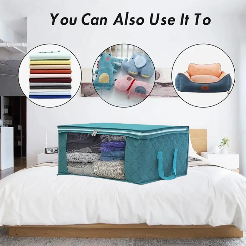 3 Scatole di Grande Capacità per Conservare i Vestiti, per Organizzare Vestiti e Biancheria da Letto della Camera da Letto, Adatte per Traslochi e Conservazione Domestica