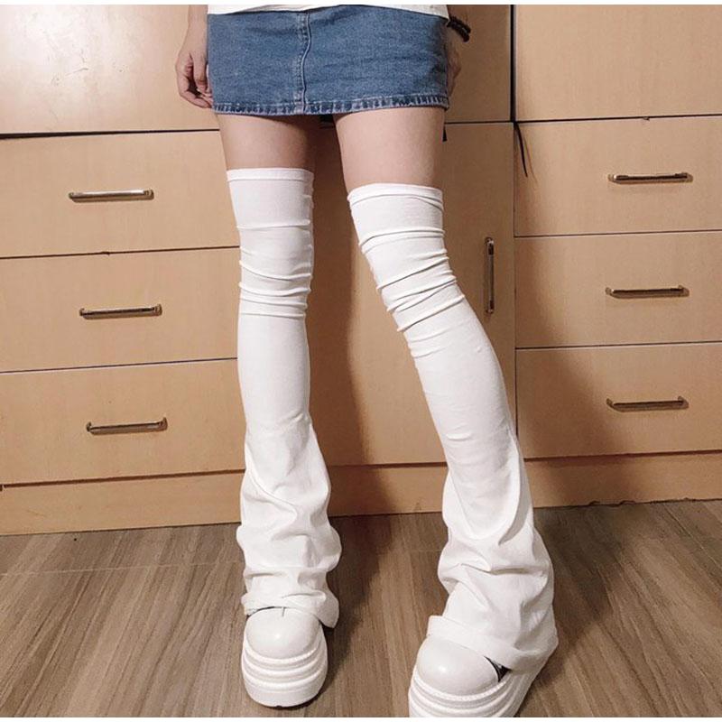 Y2K Japanische Oberschenkelhohe Strümpfe Über das Knie Dehnbare Leggings mit Schlankmachenden Bündchen Femboy Cosplay Accessoires für Kawaii Stil