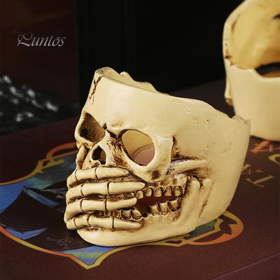 Totenkopf-Kerzenhalter, Harz, Teelichthalter, Gothic-Kerzenständer, Halloween-Party, Tischdekoration für Zuhause, Wohnzimmer