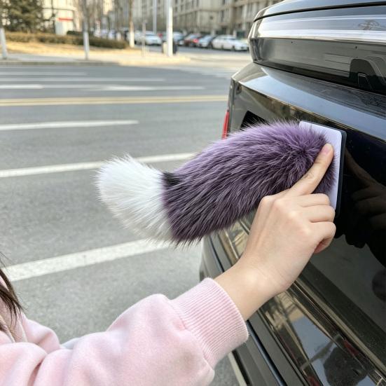 Elektrický plyšový ocas Zvukový a dálkově ovládaný ocas auta s realistickým máváním Realistický ocas z umělé kožešiny pro dekoraci exteriéru auta a cosplay