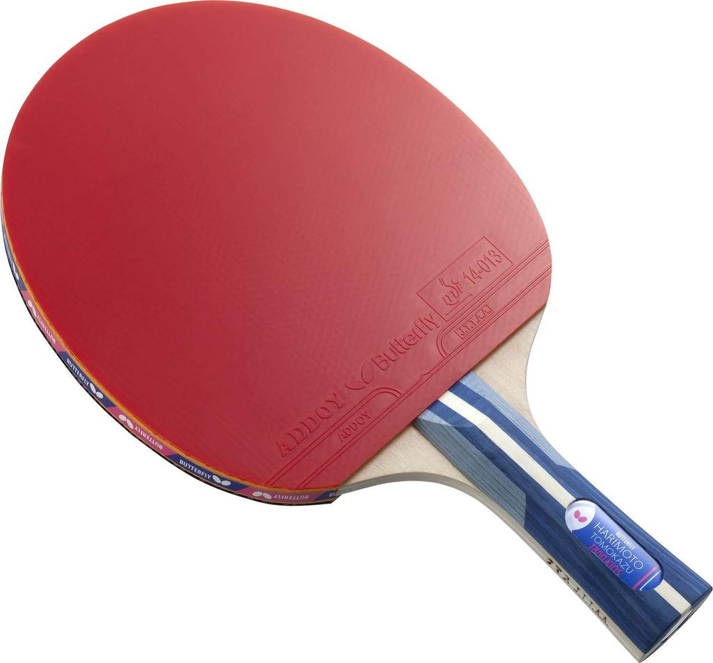 Butterfly Table Tennis Tomokazu Harimoto Kids 16960 Children's Racket, 1800, Shakehand, 5-Ply Plywood, Pre-Strung,
