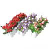 Artificial Flower Set: Wooden Fence & Small Potted Plants for Home Decoration
