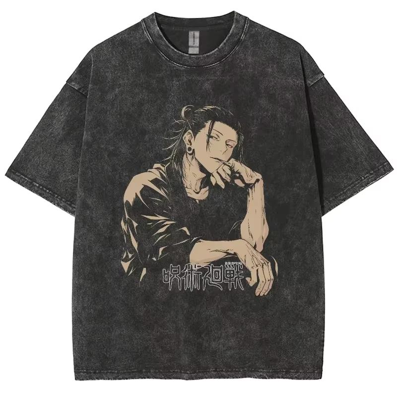 Jujutsu Kaisen Gojo Satoru T Shirts Washed Men Women Cotton Harajuku T-Shirts Ryomen Sukuna Retro for Men Women Tops
