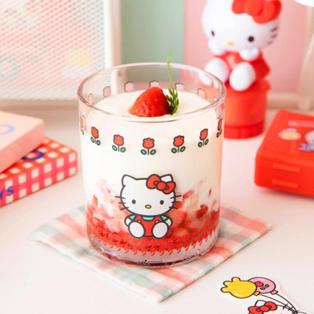[Hello Kitty] Retro Glass Cup 3P Set / Lilfant Hello Kitty Curly Dishwasher-Safe Stainless Steel Cup