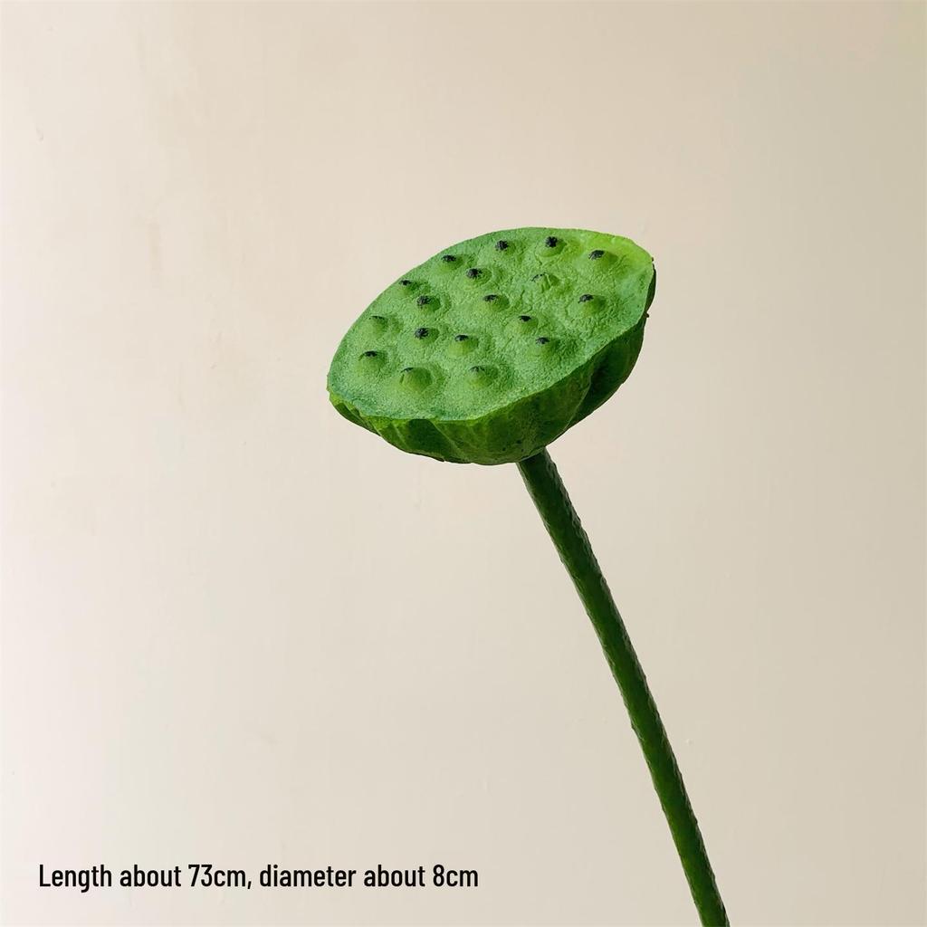 Realistic Lotus & Leaf with Stem Props - Artificial Water Lily Arrangement for Living Room Decoration