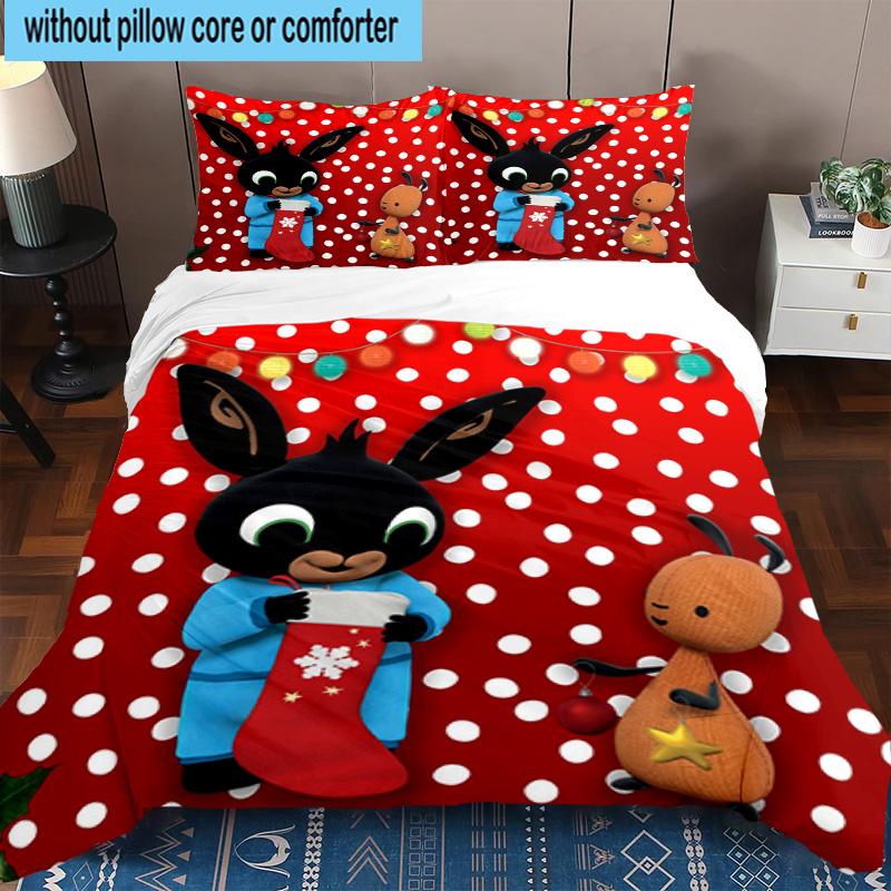 3PCS Bunny's Cozy Hug 3pcs Bedding,Including 3PCS Duvet Cover And 2pcs Pillowcases Perfect for Christmas,Ideal for Bedroom, Dormitory