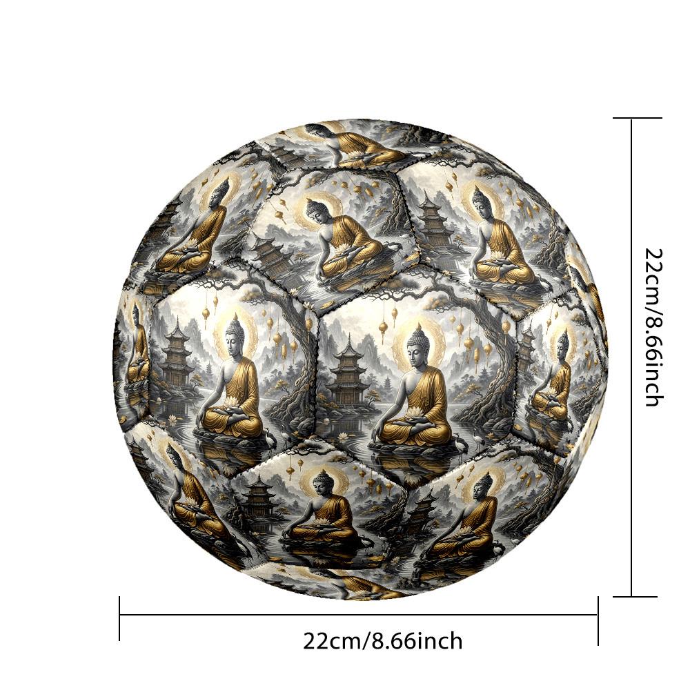 1pc Buddha Lotus Pond Durable Size 5 Soccer Ball Professional Match Training Football Indoor &Outdoor Sports Ball P60126