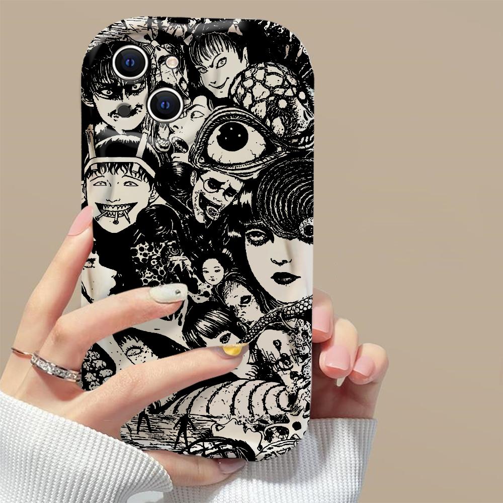 Junji Ito skrekk Hete tegneserier Tomie Telefondeksel For iPhone 16 15 14 13 12 11 Pro Max XS X XR 7 8 SE Støtsikkert Mykt Deksel