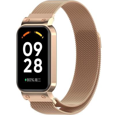 Pulsera Milanesa para Xiaomi Redmi Smart Band 2 / Xiaomi Smart Mi Band 8 Active, Oro Rosa