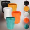 Kotarbau® 2 Pcs. Flowerpot 11.5 Cm Black Glazed Ceramic Flowerpot Grooved Flower And Herb Pot Decorative Cover Balcony Flowerpot