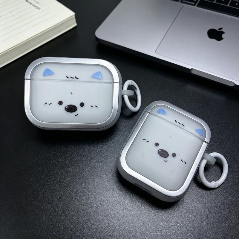 Cartoon electroplated photo frame faceless puppy suitable for Apple Bluetooth headset case AirPods1 Bluetooth Pro1/1