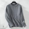Autumn Winter Vintage Loose Long Sleeve Top Solid Color Cardigan Knitwear O-Neck Sweater