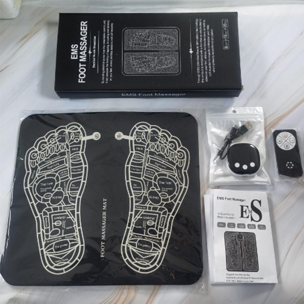 Foot Massager Mat Rechargeable Portable Foot Massage Tool Electric Muscle Stimulation Massage Mat for Relieve Sore Feet
