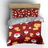 Santa and Reindeer Pattern Bedding Duvet Cover Set Duvet Cover Pillowcases  (1*Duvet Cover 2*Pillowcases, Without Duvet Insert)