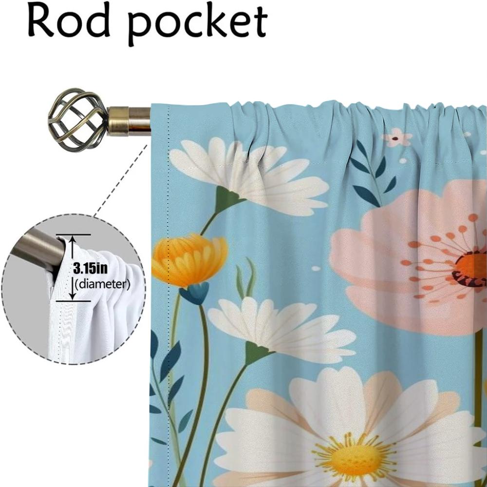 Tende oscuranti per tende a fiori per fotocamera Tende per camera dei bambini Decorazione di Halloween Tenda per finestra Tulle per camera da letto Tende divisorie