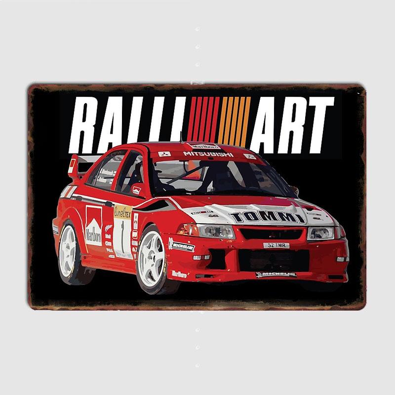 Evo 6 TME WRC RALLIART Oldtimer Metall Poster Schild Bar Garage Club Custom Pub Wanddeko Zinn Zimmerdeko Heimdeko