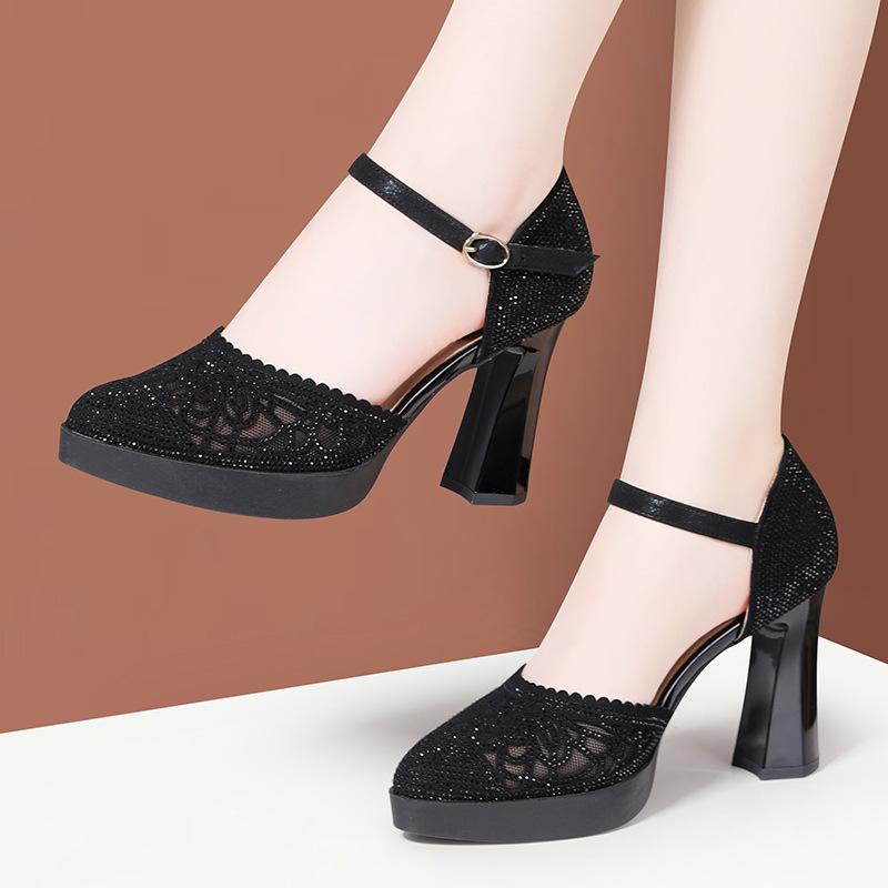 

Aomanlin Body Institute Professional Body Gait Special Walk Show Shoes Leather Practice Baotou Stage Performance Cheongsam Shoes Women 34