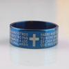 Casal Titânio Aço Cruz Bíblia Texto Anel Dedo Festa Jóias Acessório