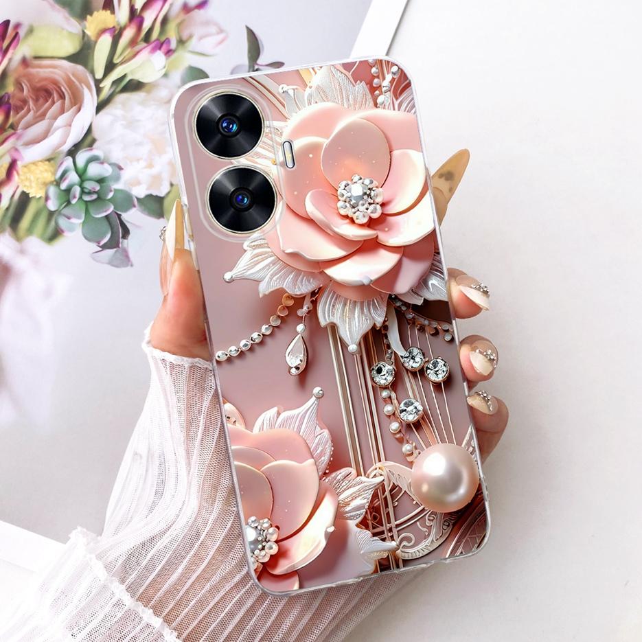 For Realme C55 Case RMX3710 New Luxury Painted Cover Clear Silicone Case For Realme Narzo N55 C 55 RealmeC55 NarzoN55 Soft Shell