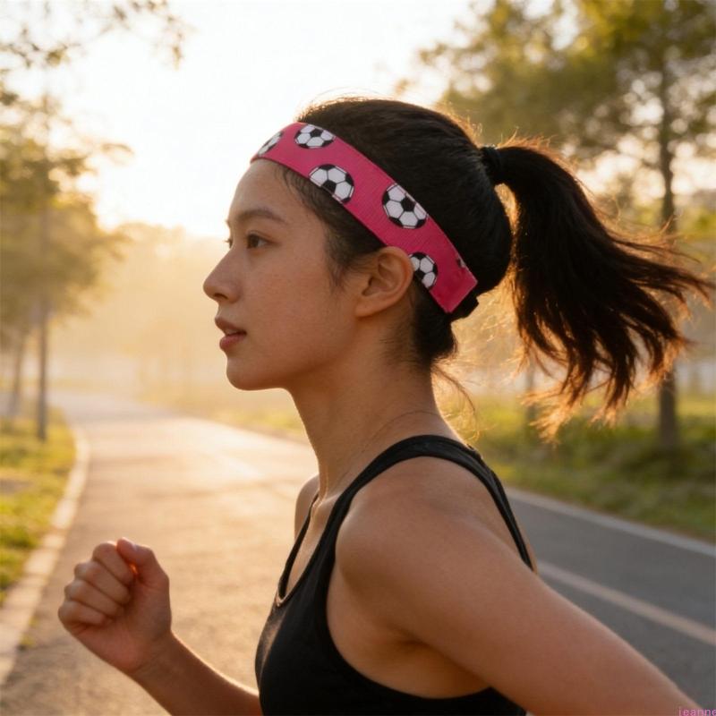 4PCS Football Themed Headbands Elastic Workout Sweat Headbands For Men Women Fitness Running Soccer Festival Celebration