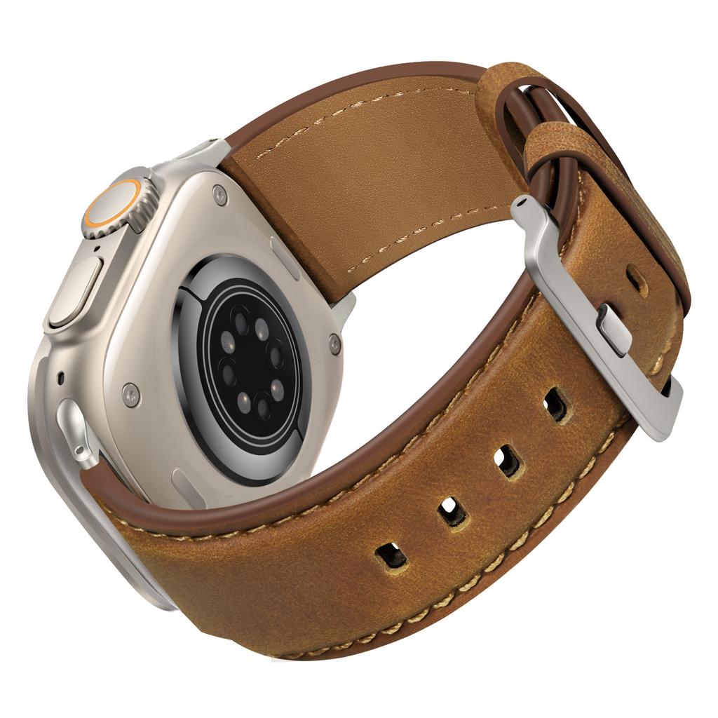 Watch Band for Apple Watch Ultra 3 2 1 49mm/Series 11 10 46mm/9 8 7 45mm/SE3 SE2 SE 6 5 4 44mm/3 2 1 42mm Genuine Cow Leather Strap