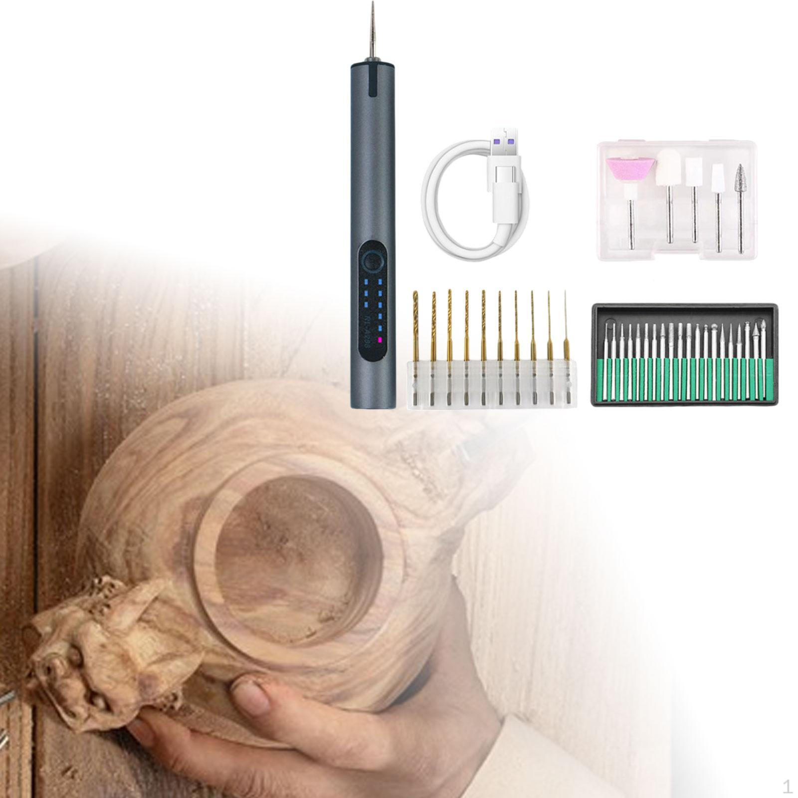 

Набір полірувальних ручок для бездротового гравіювання Багатофункціональні професійні ручки для різьблення по USB сірий колір