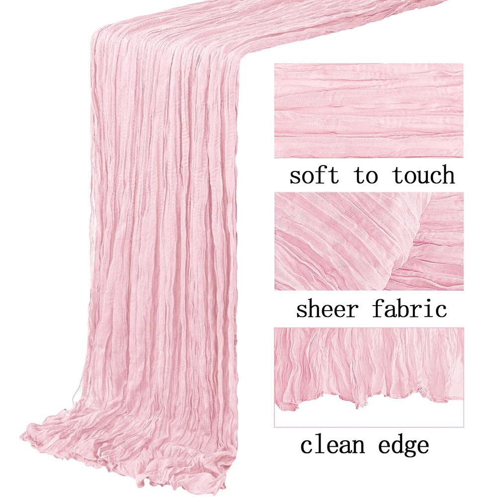 Beige Gauze Cheesecloth Table Runner Rustic Boho Semi Sheer Ivory Table Runner Wedding Bridal Baby Shower Birthday Party Decor