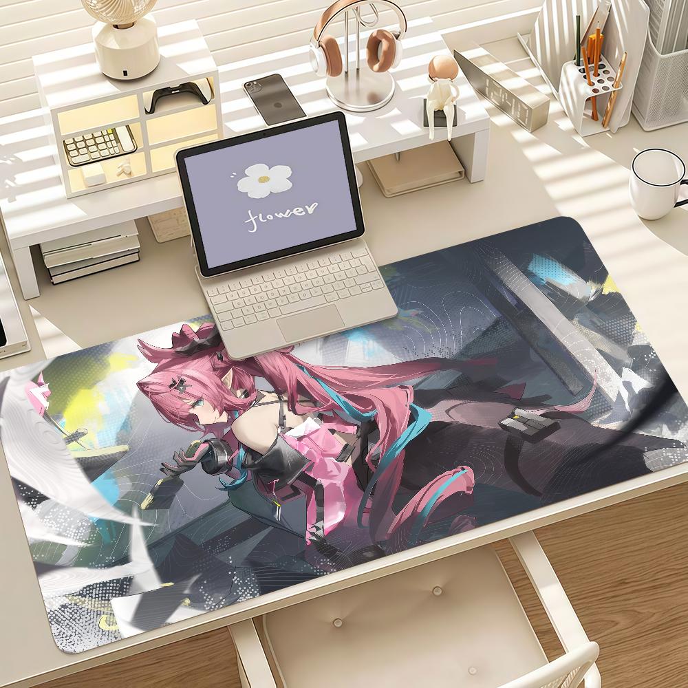Arknights Endfield Yvonne Anime Gaming Mouse Pad Antislip Rubber Base Large Pc Keyboard Laptop Desk Mat For Office Student Home