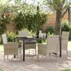 VidaXL 5-Piece Garden Dining Set with Light Grey Cushions In Poly Rattan. Table and Chairs 3379810