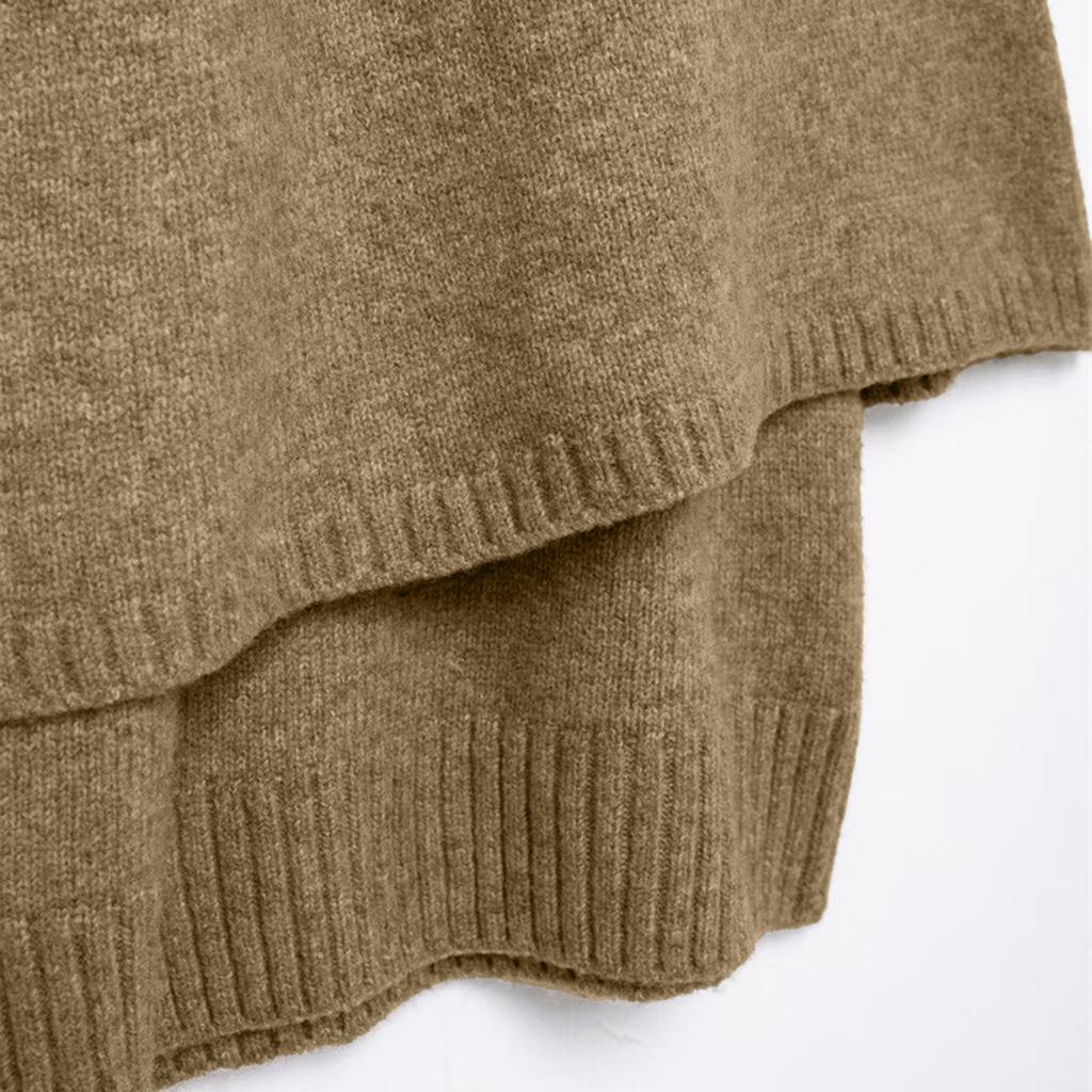 Damenmode Weihnachtsdruck Leichter Pullover Lässig Langärmlig Strick-Pullover-Oberteil