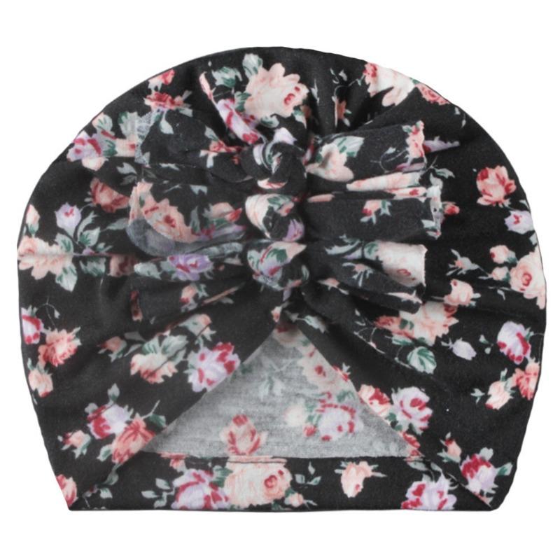 New Baby Bow Hat, Printed and Tied Children's Boneless Hat, Thin Comfortable Baby Fetal Hat