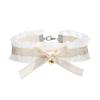 Bow-Knot Choker Collar Necklace Vintage Soft Lace Neck Cahin Ribbon Necklaces