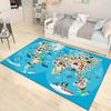 Cartoon World Map Pattern Floor Rug Carpets for Living Room Bedroom Bedside Bathroom Floor Mat Area Rug Kids Room Decor Gift