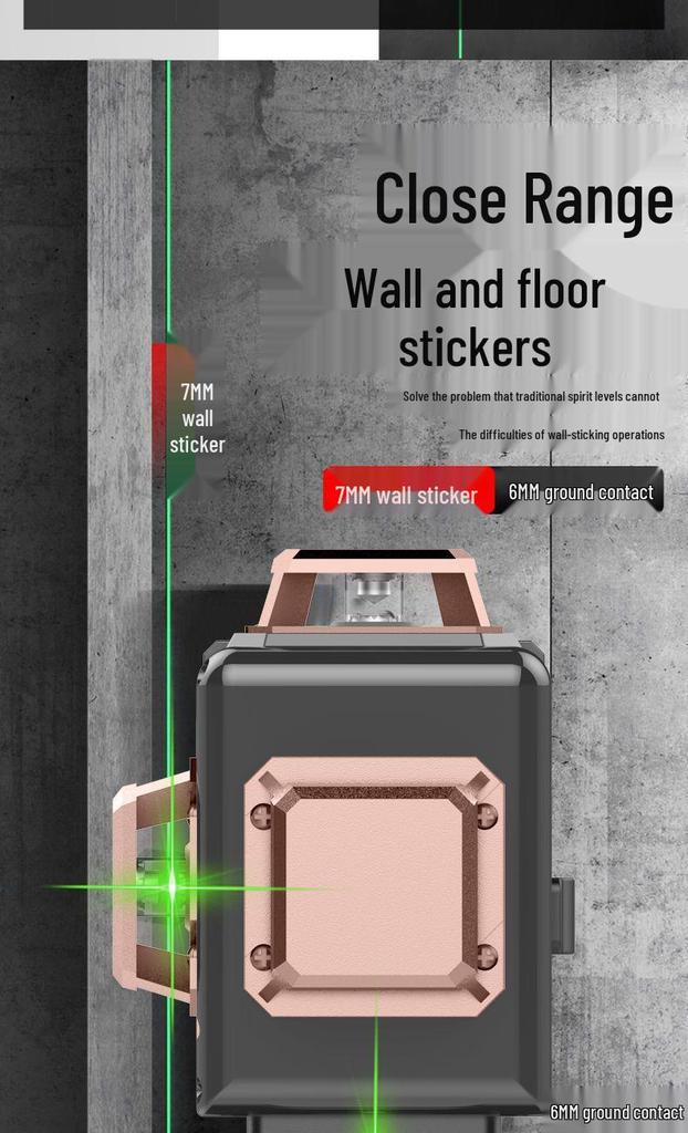 12-Line High-Precision Laser Level with Infrared for Indoor/Outdoor Use