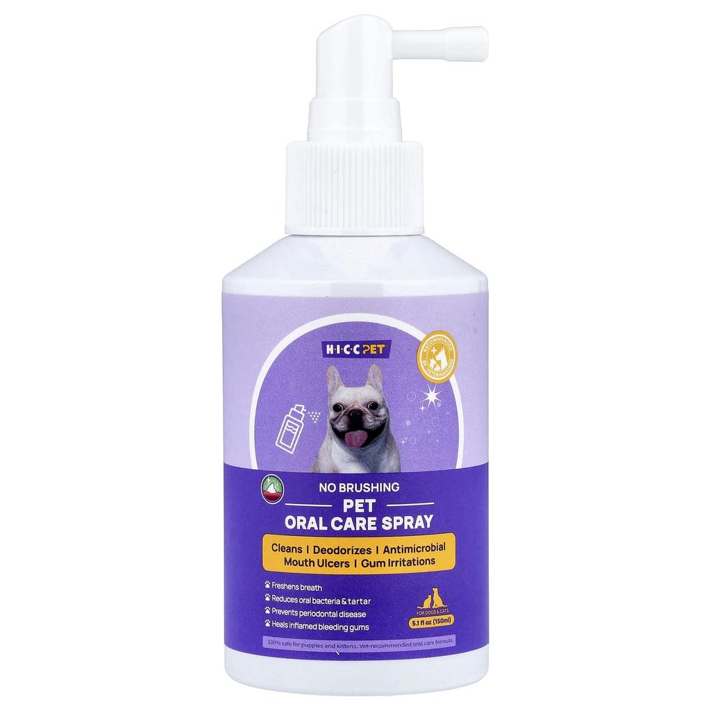 HICC Pet, Pet Oral Care Spray, for Dogs and Cats, 150ml (5.1 Fl Oz)
