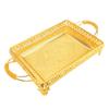 Metal Serving Tray for Food Snack Fruit European Style Rectangle Party Decorative Platter Gold