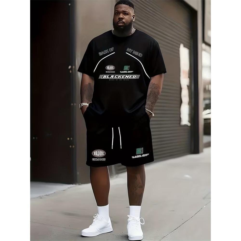 Spring Summer Simple Letter Printed Men s Casual Short Sleeved Set, Outdoor Street Fashion Trendy S