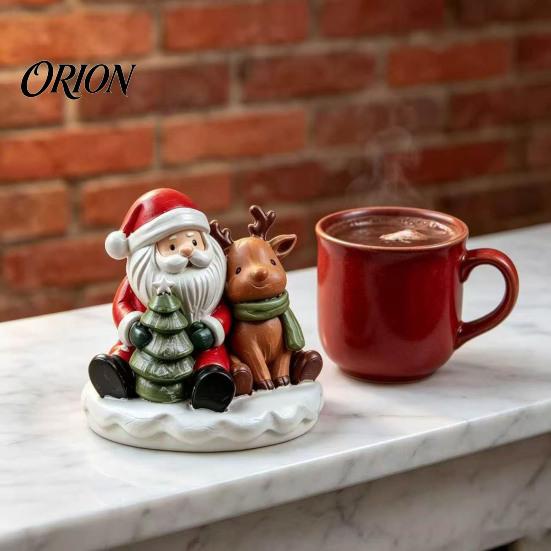 Unique Christmas Present for Friends Santa And Deer Figurine, Gnome Resin Statue, Holiday Claus Reindeer Figurines Table Centerpiece Home Living Room