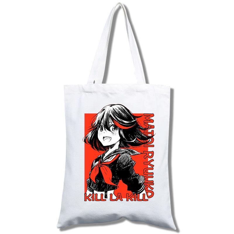 Kill La Kill Student Shopping Mobile Phone White Canvas Model Portable Messenger Bag Canvas Bag