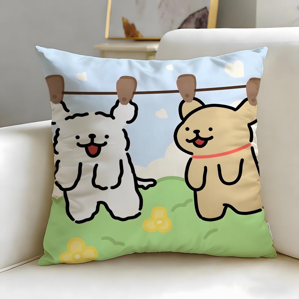 

classic cartoon Line Puppy Cushion Cover Soft EasyWash Pillow Case Versatile for Couch Bed Travel and Office 30X30cm