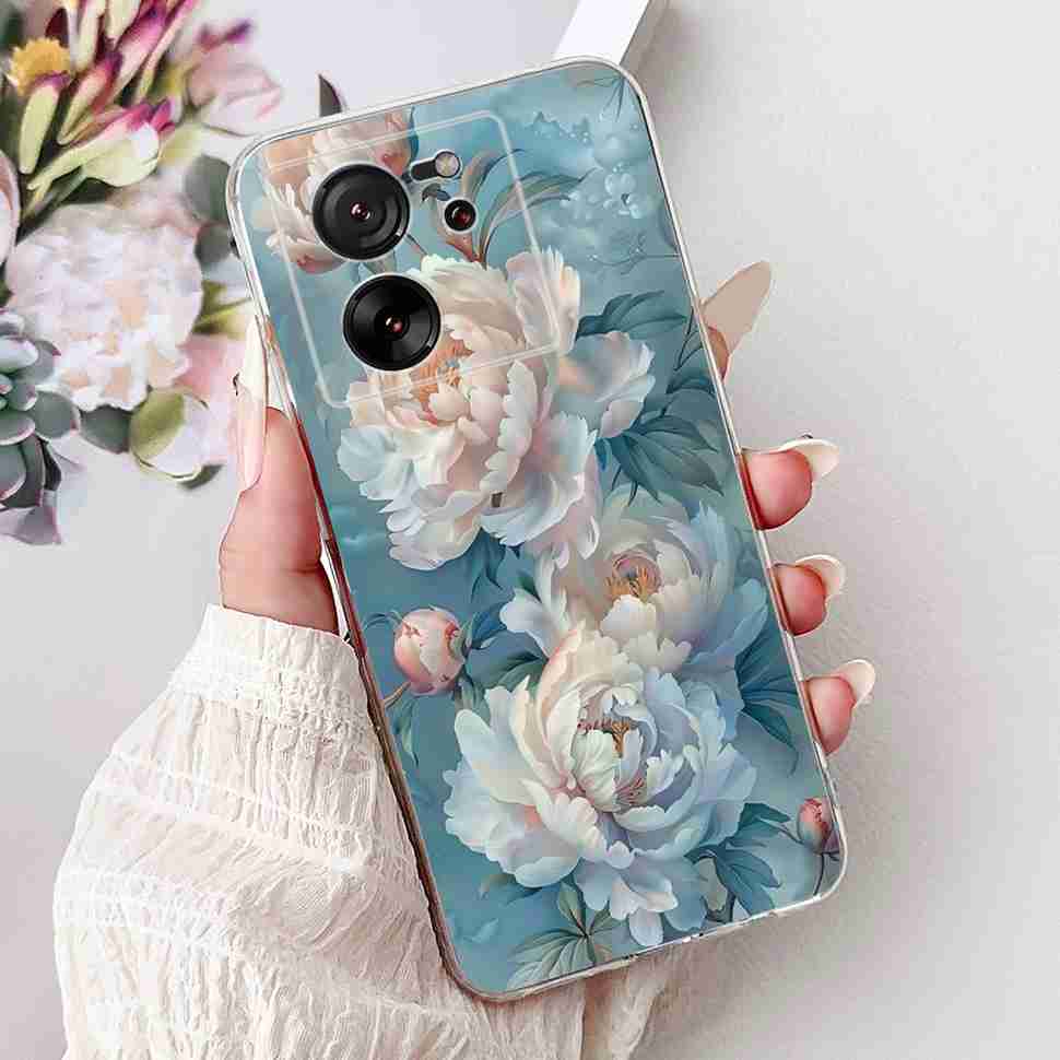 For Xiaomi Mi 13T 5G 6.67" Case Cartoon Bear Soft Silicone TPU Cover For Xiaomi Mi13T 5G 2306EPN60G 6.67" Colorful Flowers Shell
