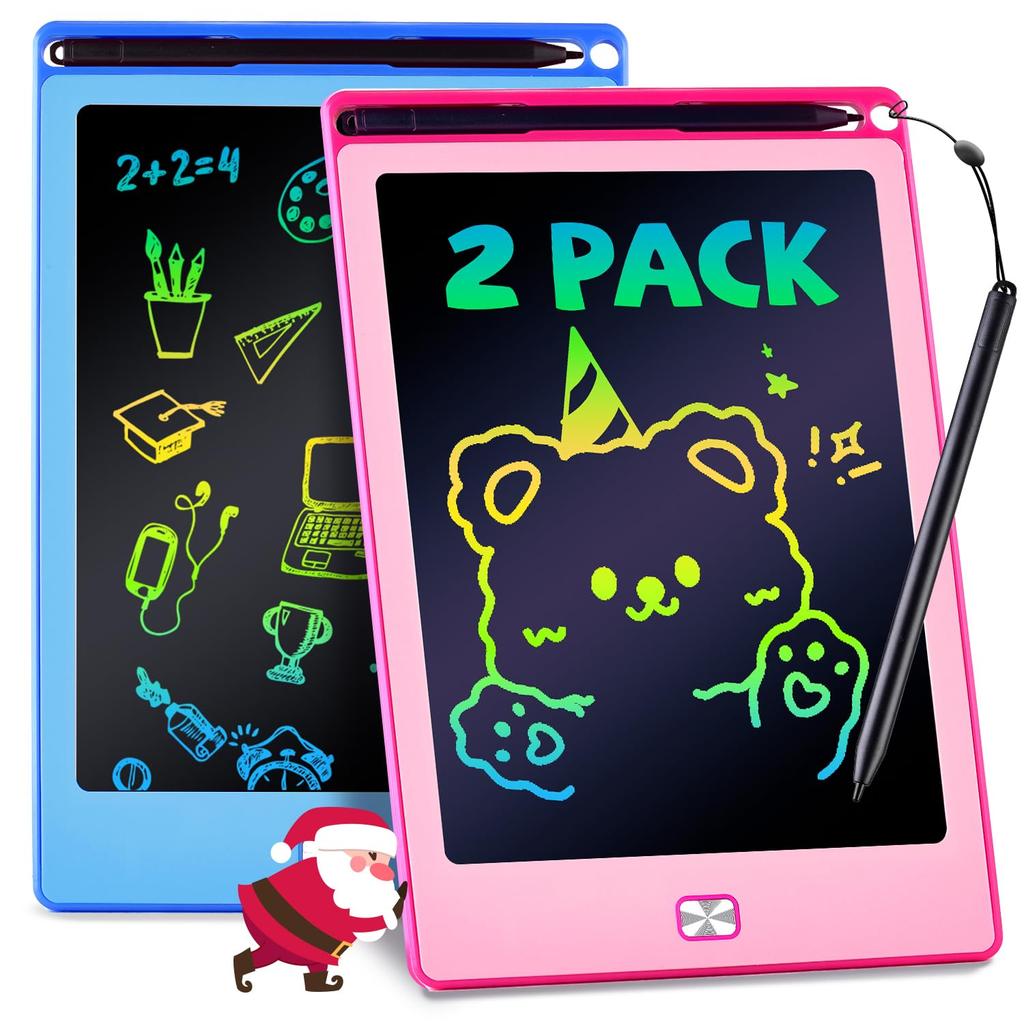 POPERFUN Electronic Memo High Replaceable Drawing Board with Lock Boogie Educational Gift for Ages 6 2-Piece 8.5-Inch Pad, Brightness, Battery,