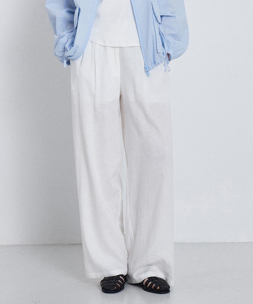 KIIMUIR (Women) Summer Semi-Wide Linen Pants_White