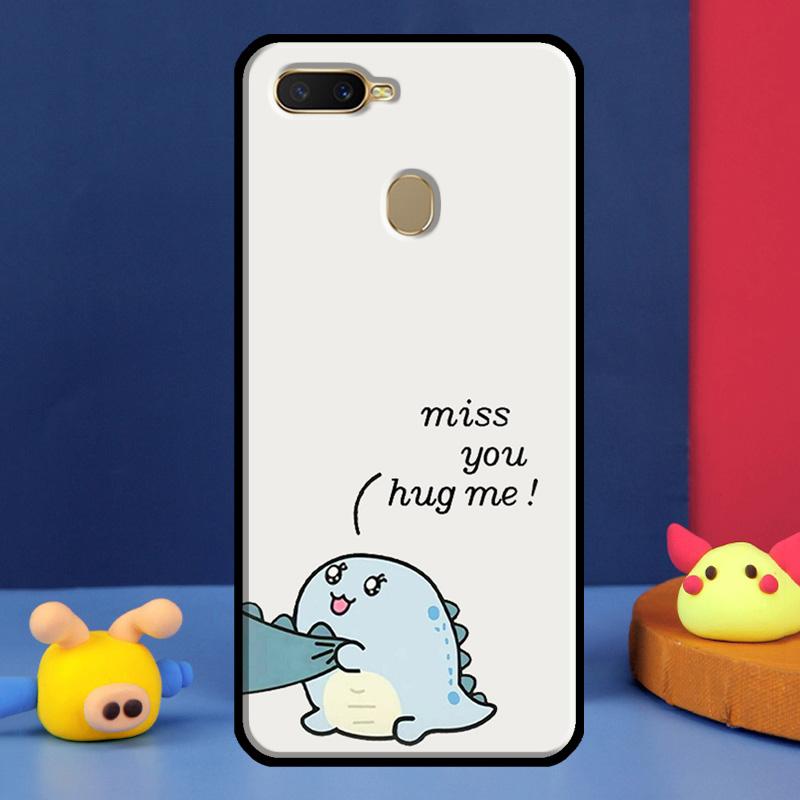 Couple Matching Cute Dinosaur Case For Oppo A16 A76 A96 A58 A78 A98 A5 A9 A91 A15 A17 A77 A52 A72 A74 A94 A54S A57S Cover