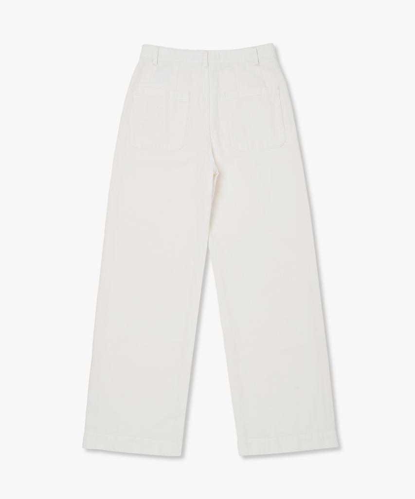 PLAC WOMEN Wide Linen Pants M36 White