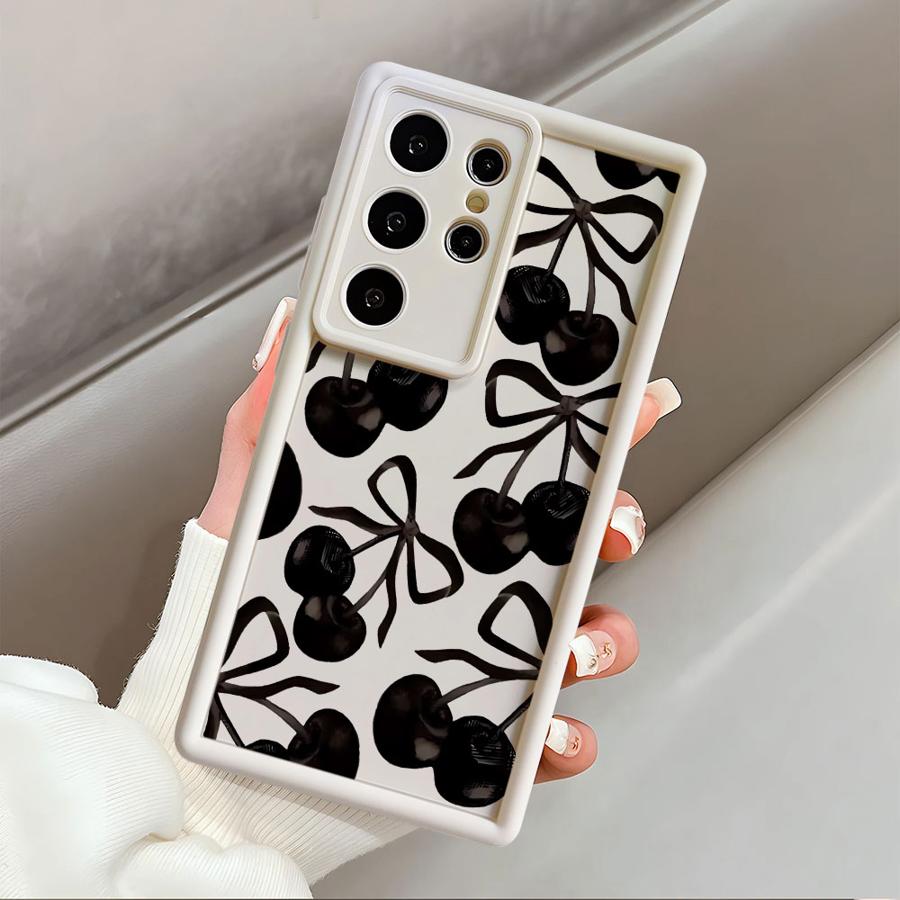 Stylish Cherry Pattern Case for Samsung Galaxy S21 S20FE S24 Plus S23 FE S25 Ultra S24Ultra S22 S25 Edge Phone Cover