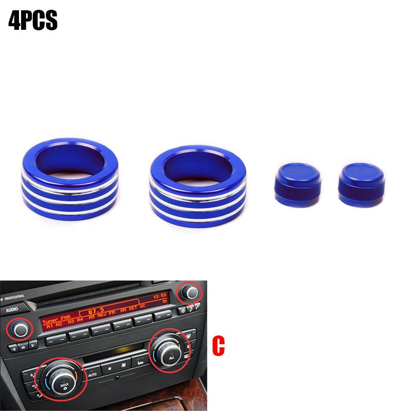 Für BMW 3er-Serie 2005–2013 E90 E91 E92 E93 320i 325i Auto-Klimaanlagen-Soundknopf-Abdeckung Innendekoration 3/4-tlg.