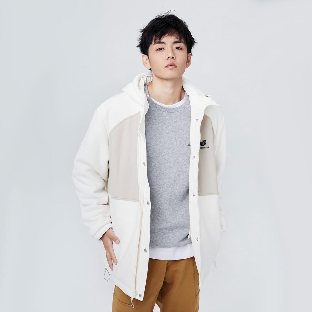 New Balance Velvet Jackets Unisex Ivory Hooded Moderate AMJ13383-MSU