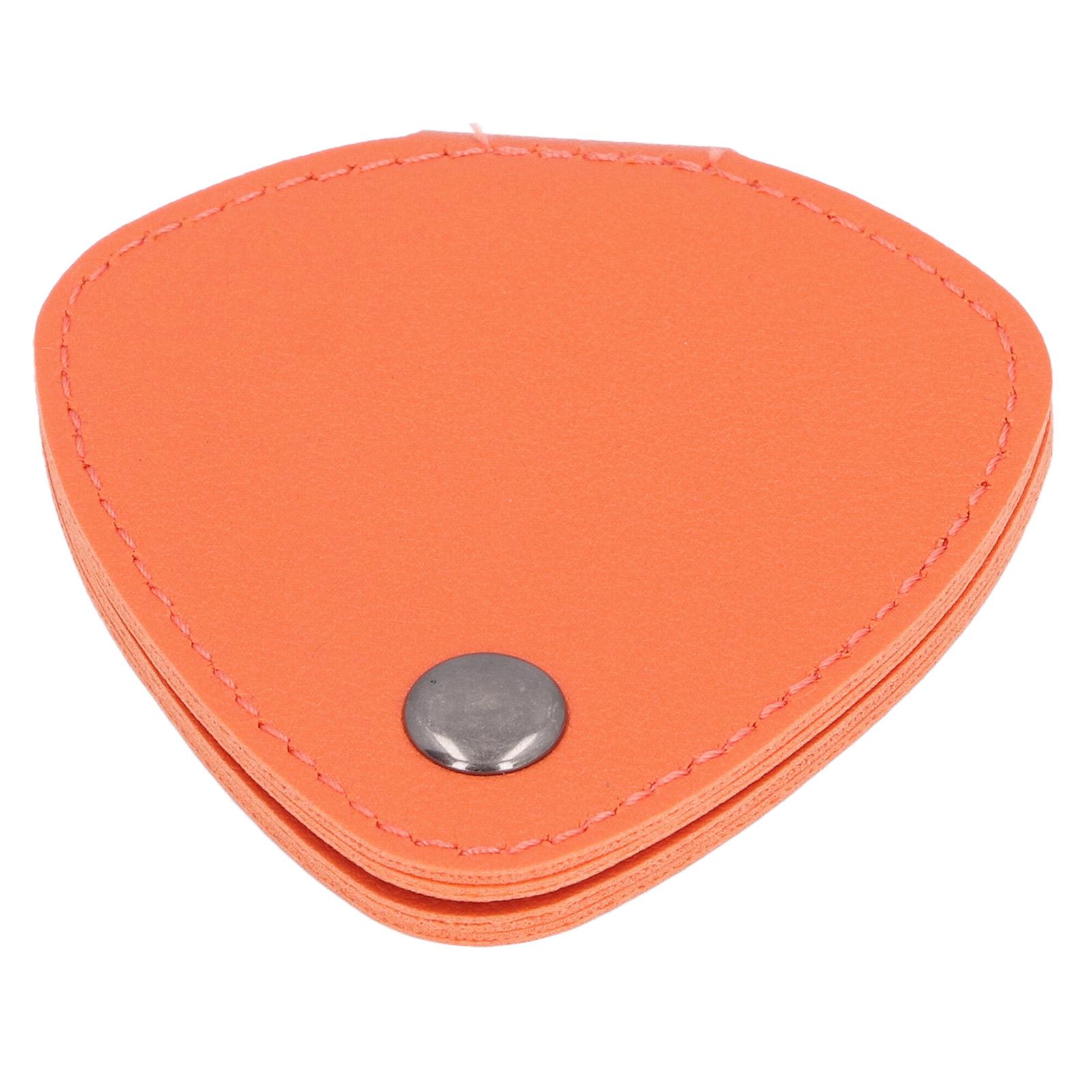 

Guitar Pick Storage Bag 6 Slots Container PU Leather Metal Buckle Picks Holder Pouch for Daily Performance Use Orange